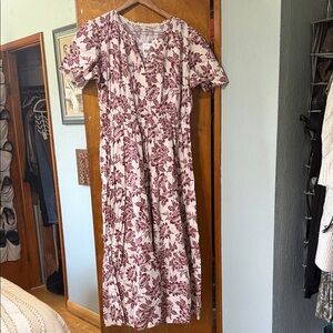 Floral V-Neck Smocked Waist Maxi Dress